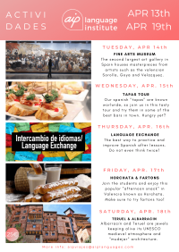 Semaine 16 :13 – 19 avril